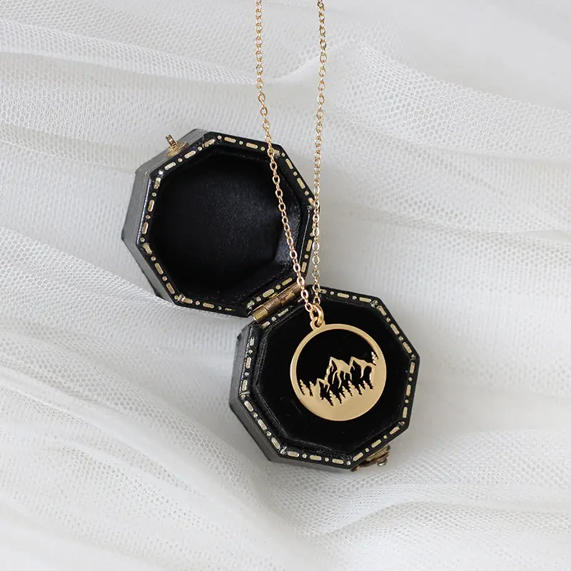 Snow Mountain Necklace for Girls 18K Gold Titanium - Image 3
