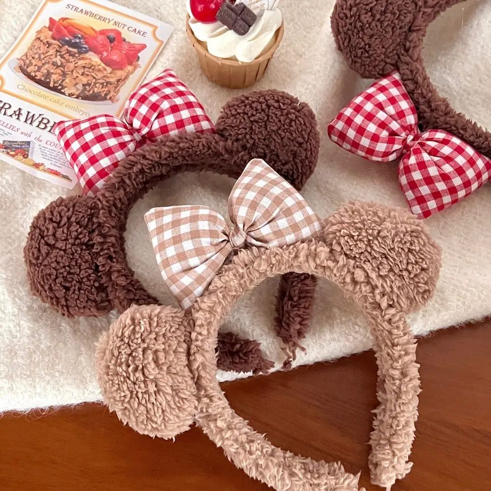 New Cute Bow Bear Ear Plush Hair Band for Girls — feature 14