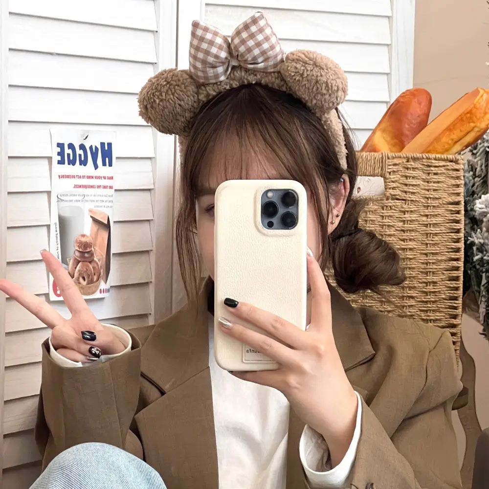 New Cute Bow Bear Ear Plush Hair Band for Girls — feature 8