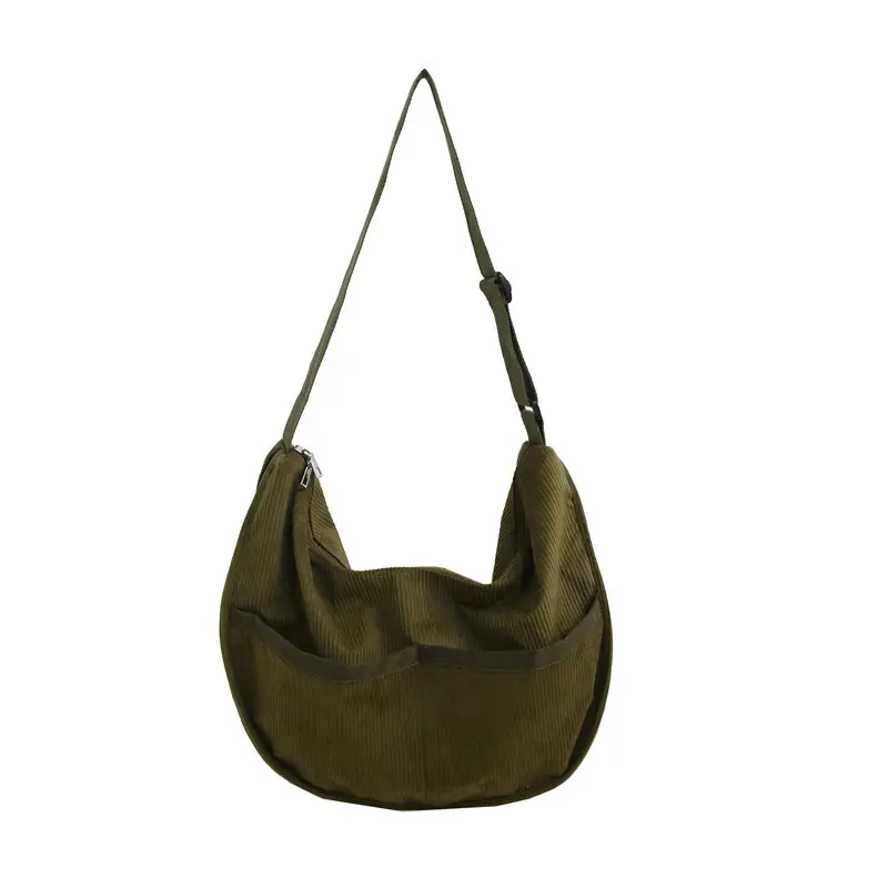 Retro Brown Women's Shoulder Bag with Mesh Pocket - Image 2