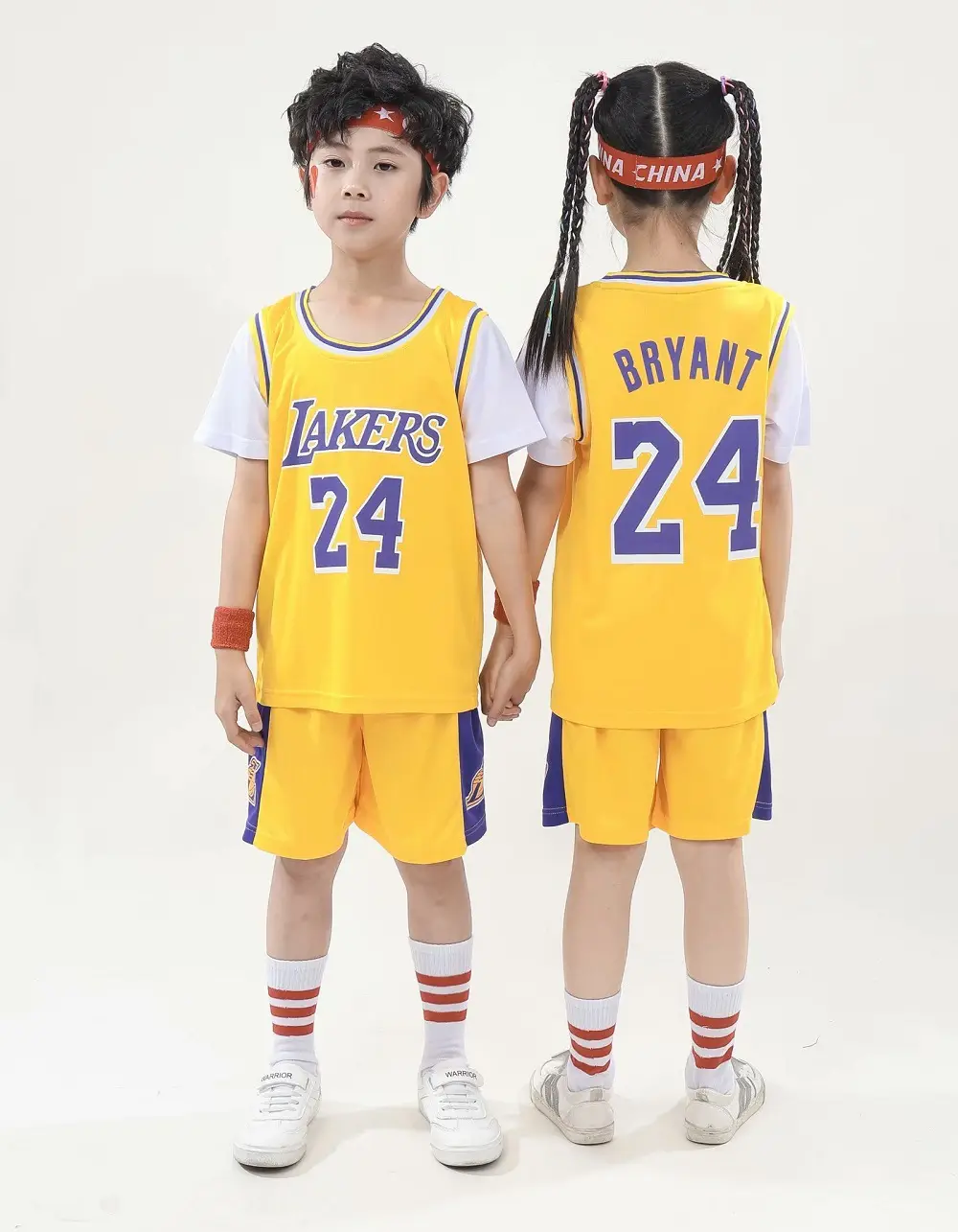 Kids Lakers Basketball Suit Yellow 23 Size - Image 10