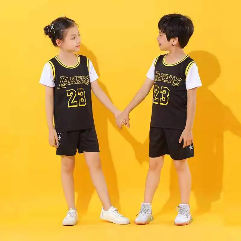 Kids Lakers Basketball Suit Yellow 23 Size - Image 7