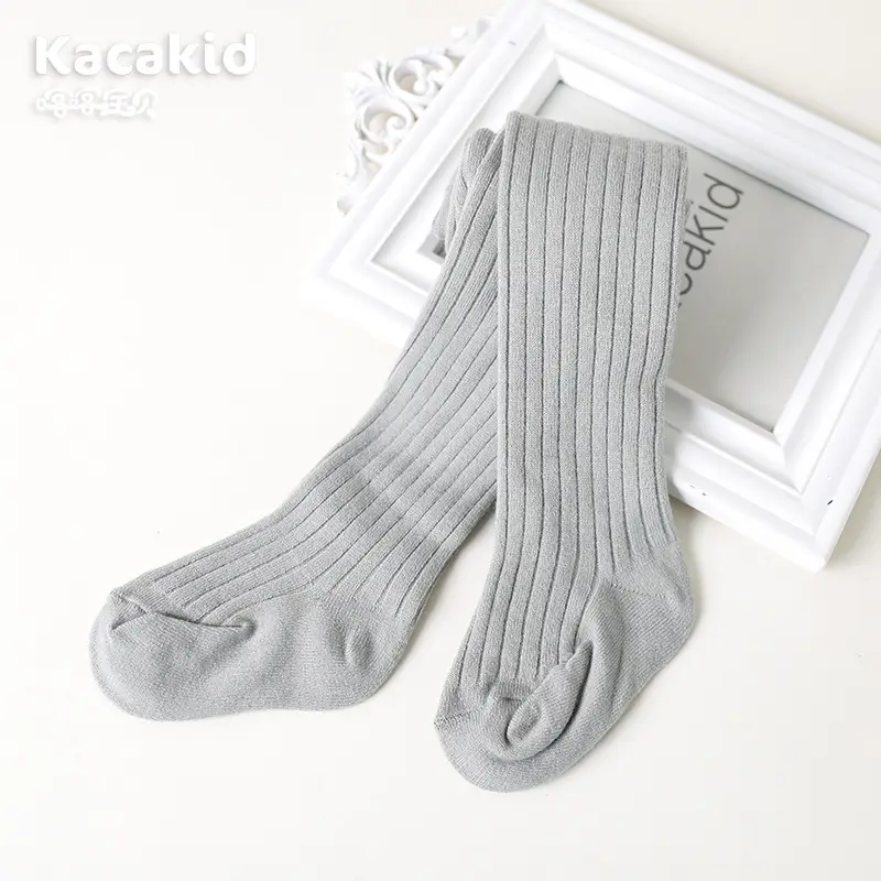 Girls' Grey Fleece Pantyhose Socks Winter Baby Kids