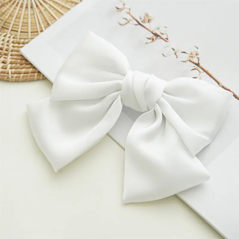 Japanese & Korean Double-Layer Hairpin for Women Pink Satin Bow Clip - Image 7
