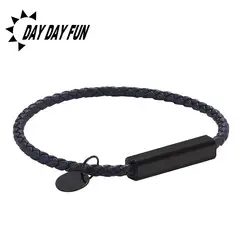 Red Braided Leather Bracelet with Gold Snap Button — feature 14