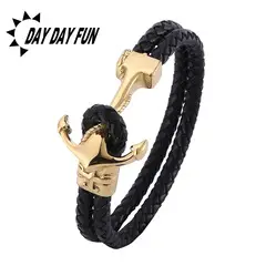 Red Braided Leather Bracelet with Gold Snap Button — feature 26