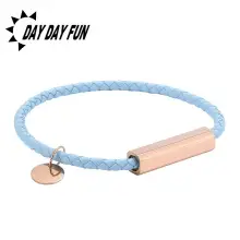 Red Braided Leather Bracelet with Gold Snap Button — feature 40
