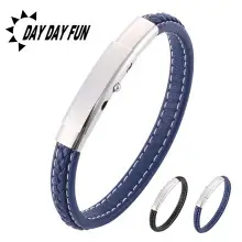 Red Braided Leather Bracelet with Gold Snap Button — feature 45