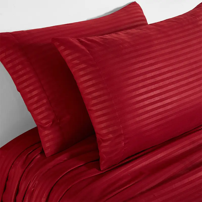 New Arrival Plain Satin Striped 4-Piece Bedding Kit - Image 16