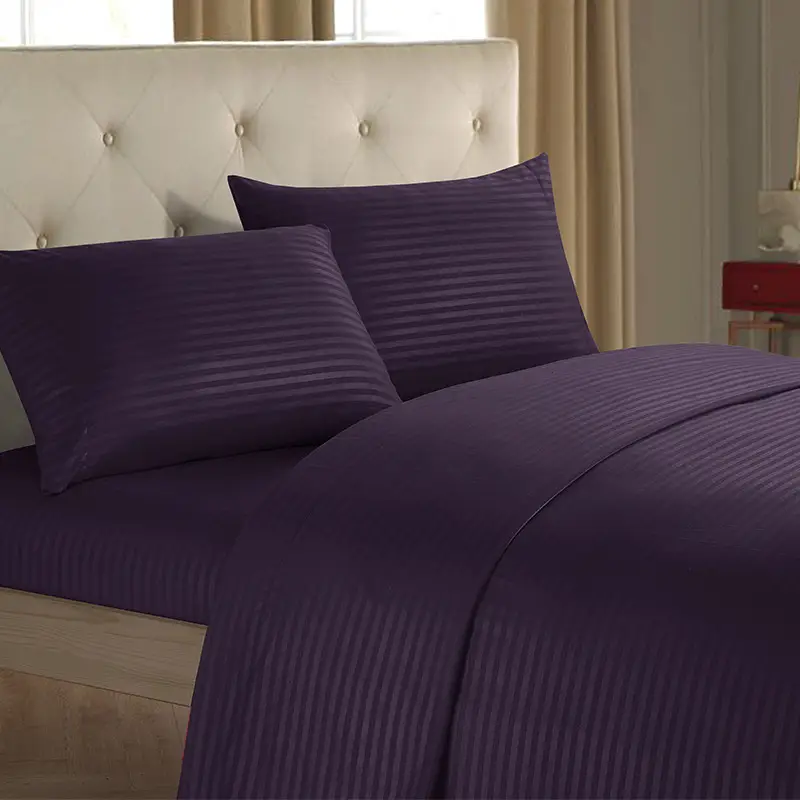 New Arrival Plain Satin Striped 4-Piece Bedding Kit - Image 11