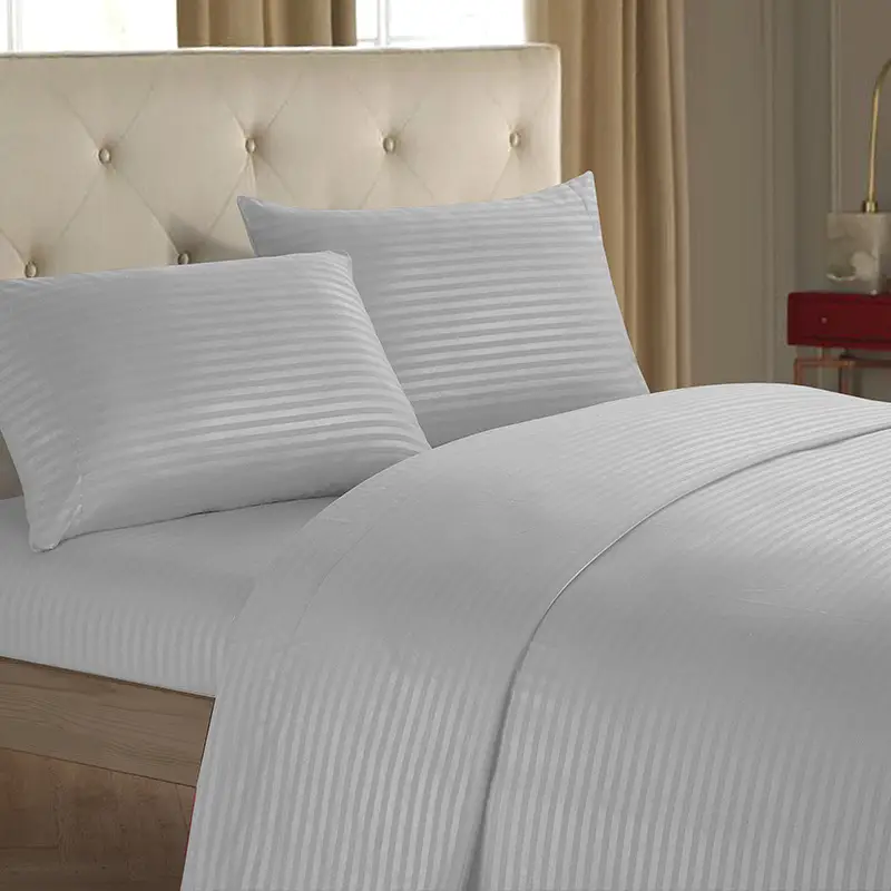 New Arrival Plain Satin Striped 4-Piece Bedding Kit - Image 12