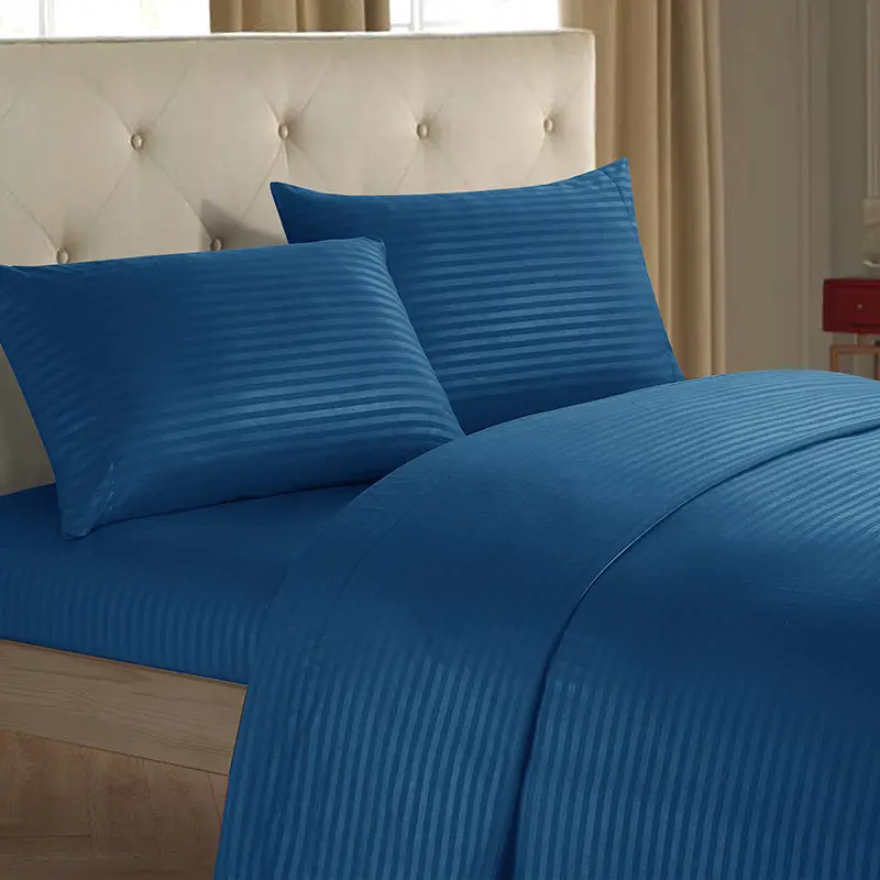 New Arrival Plain Satin Striped 4-Piece Bedding Kit - Image 2