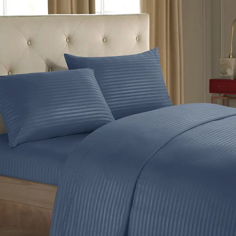 New Arrival Plain Satin Striped 4-Piece Bedding Kit - Image 4