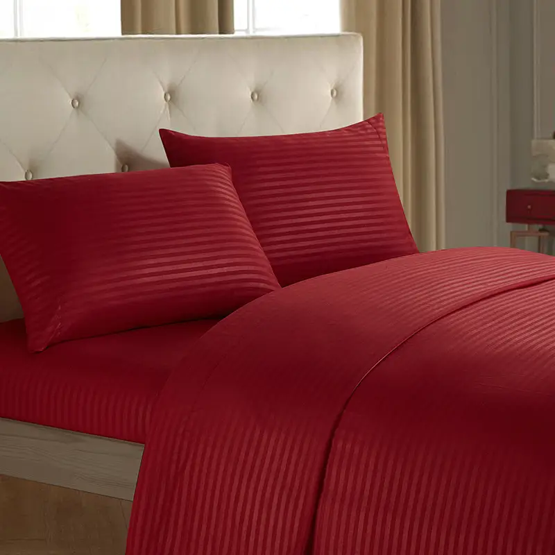 New Arrival Plain Satin Striped 4-Piece Bedding Kit - Image 5