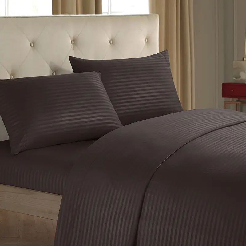 New Arrival Plain Satin Striped 4-Piece Bedding Kit - Image 6