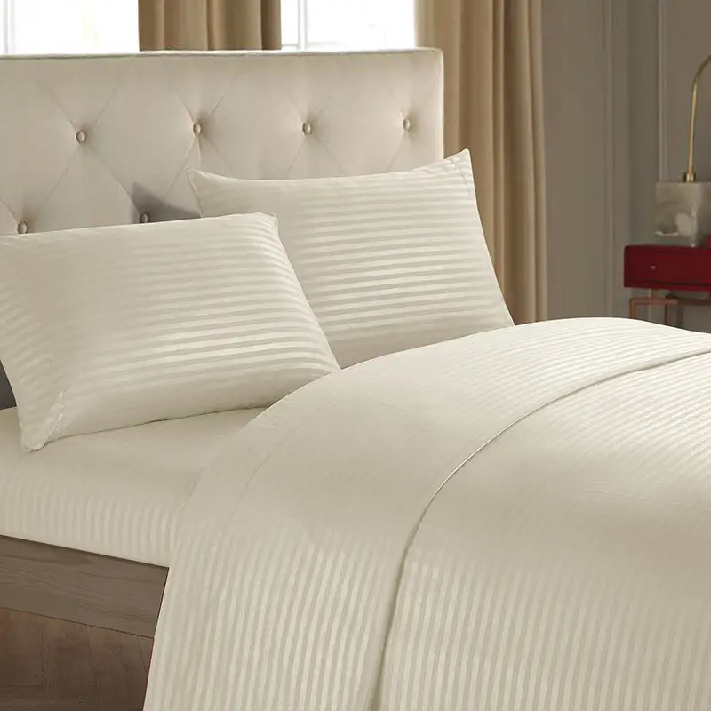 New Arrival Plain Satin Striped 4-Piece Bedding Kit - Image 8