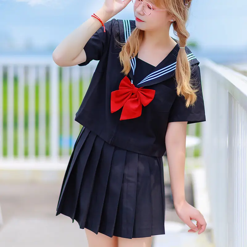 Black Pleated Skirt for Women Middle Clothing
