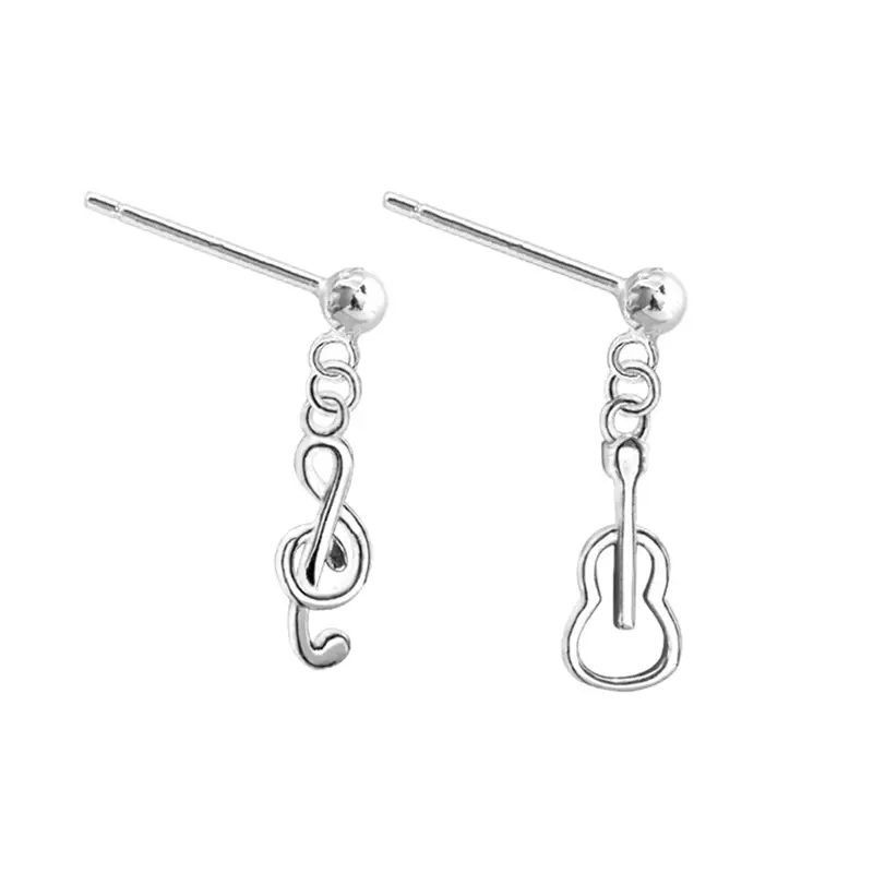 S925 Sterling Silver Guitar Earrings for Women - Image 4