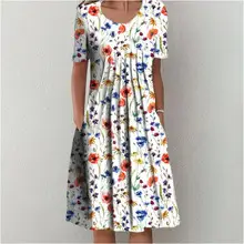 2024 Leopard Print V-Neck Chiffon High Waist Dress — feature 16