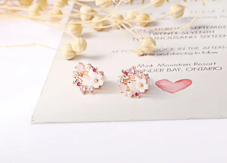 South Korea Flower Earrings Drop Shipping — feature 9