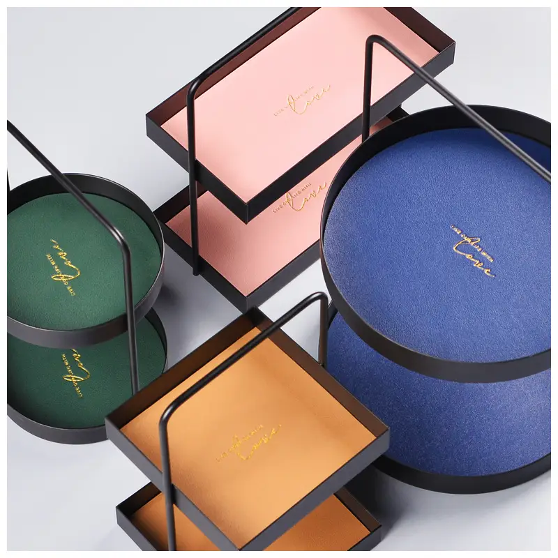 Nordic Double Layer Leather Storage Tray for Jewelry & Cosmetics - Image 6