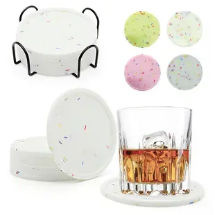 Pink Round Silicone Coffee Cup Coasters Heat Insulated Anti-Perm Mat — feature 9