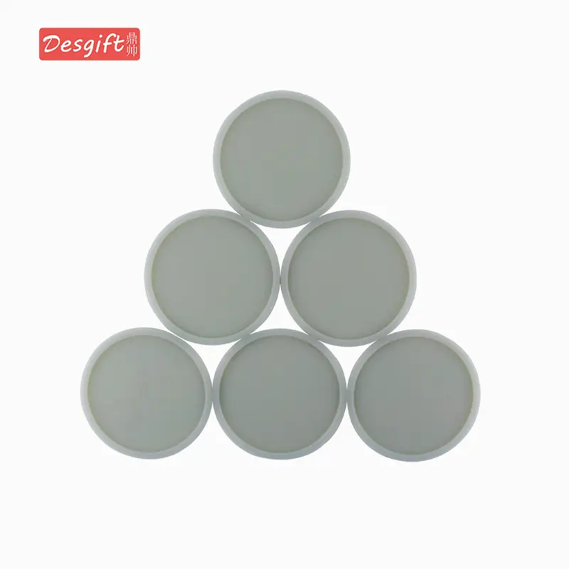 Pink Round Silicone Coffee Cup Coasters Heat Insulated Anti-Perm Mat