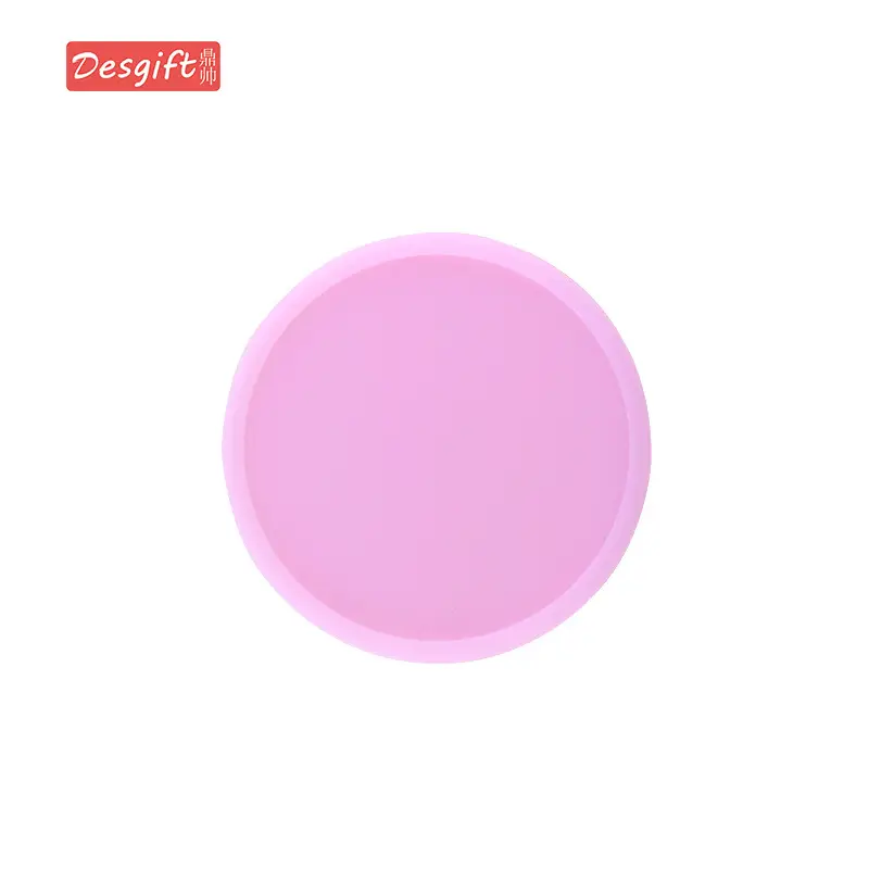 Pink Round Silicone Coffee Cup Coasters Heat Insulated Anti-Perm Mat