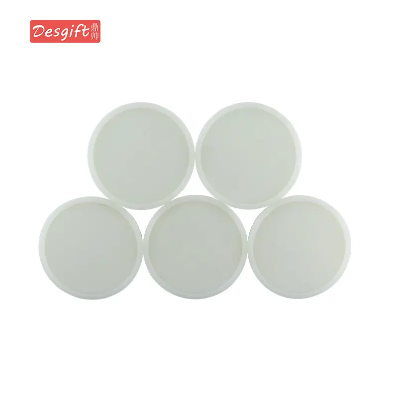 Pink Round Silicone Coffee Cup Coasters Heat Insulated Anti-Perm Mat