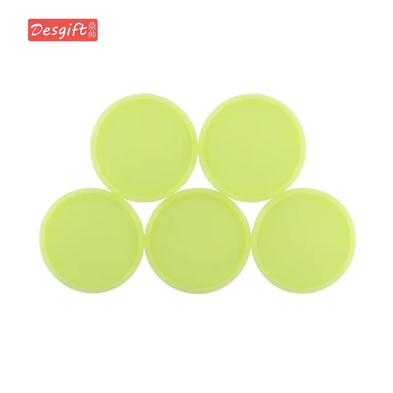 Pink Round Silicone Coffee Cup Coasters Heat Insulated Anti-Perm Mat