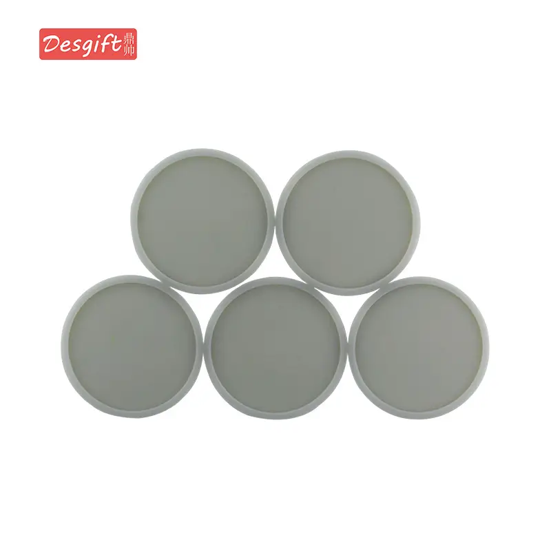 Pink Round Silicone Coffee Cup Coasters Heat Insulated Anti-Perm Mat