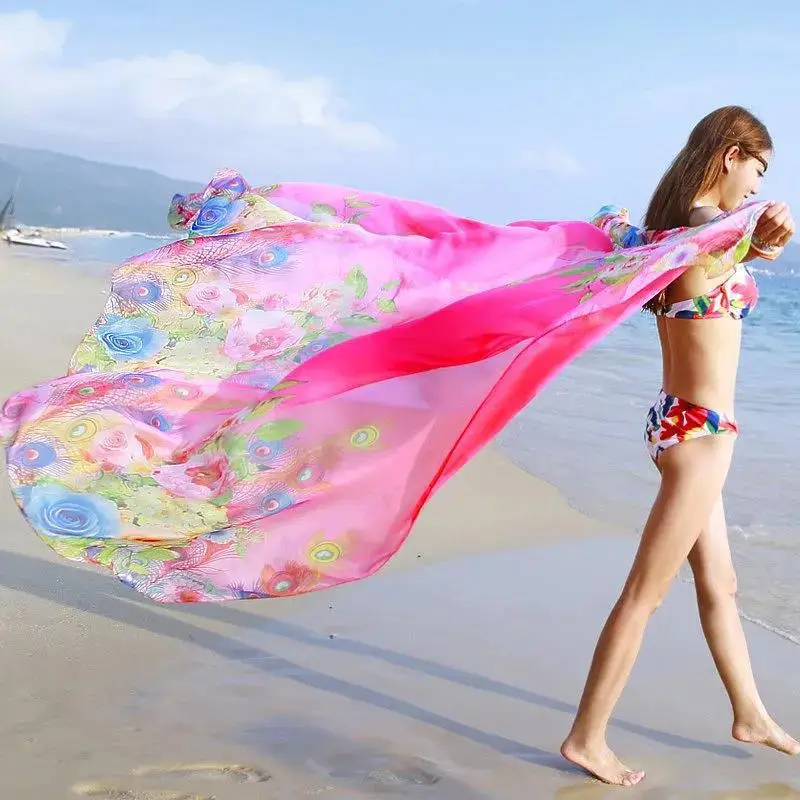 2024 Chiffon Flowy Sunscreen Shawl for Women - Image 19