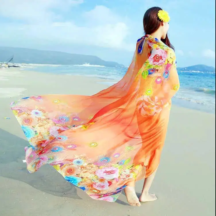 2024 Chiffon Flowy Sunscreen Shawl for Women - Image 21