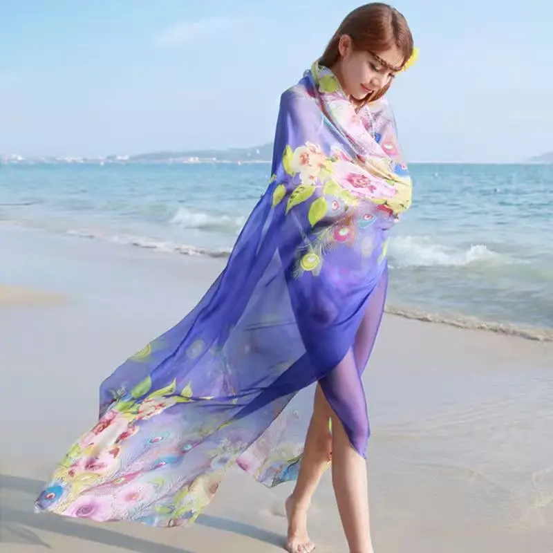 2024 Chiffon Flowy Sunscreen Shawl for Women - Image 24