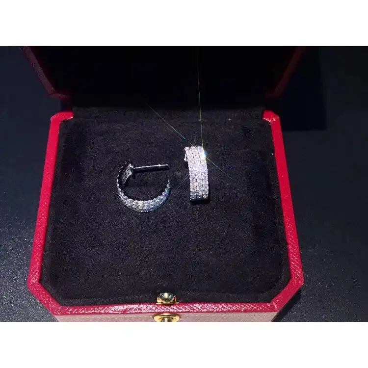 18K White Gold Diamond Earrings Set for Women