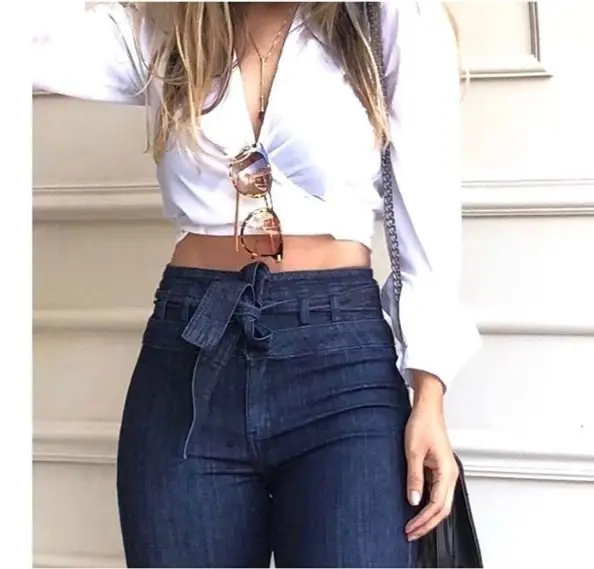 High Waist Flared Jeans for Women Black Wide Leg — feature 10