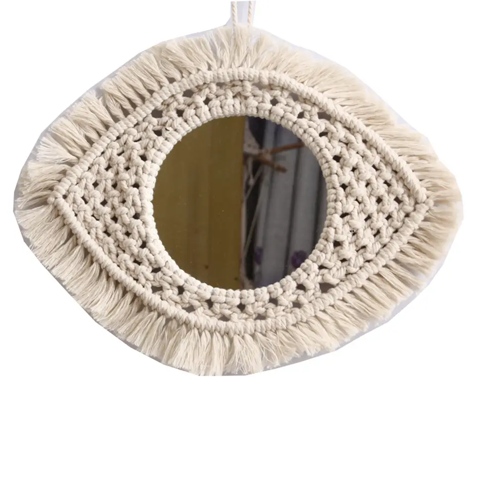 Nordic Wooden Mirror with Fringed Edge for Bedroom Decor - Image 12
