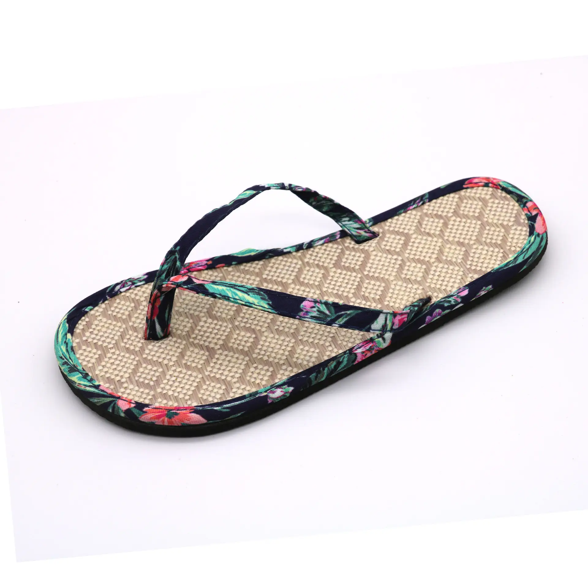 Woven Floral Flip Flops Summer Slippers