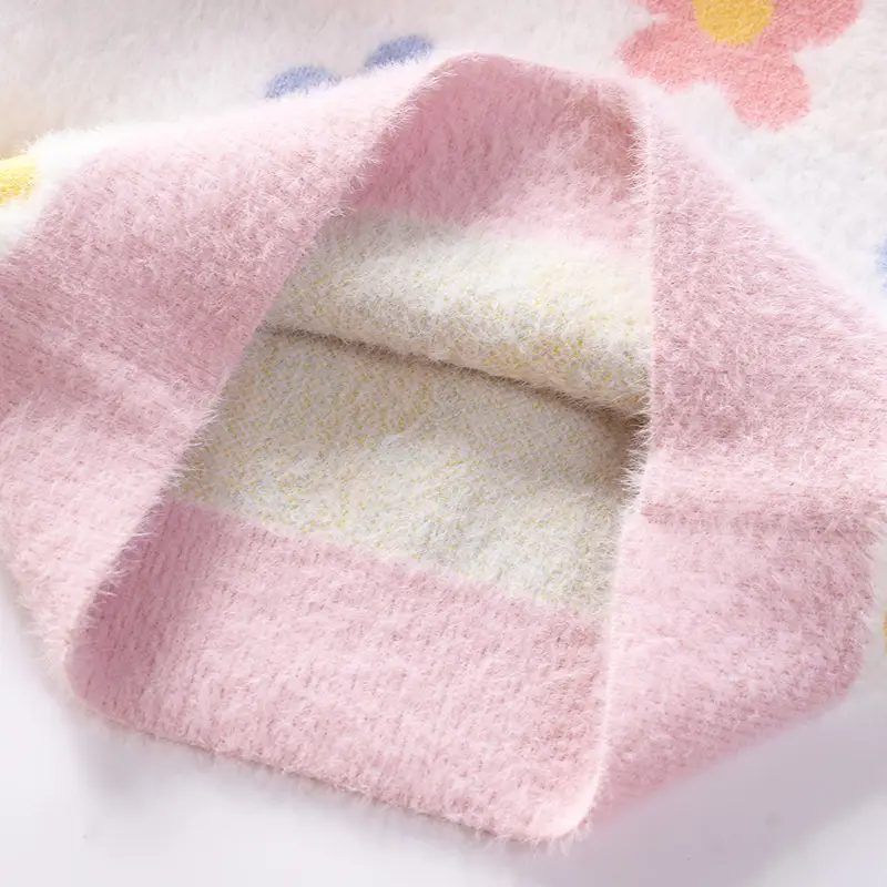 Girls Mink Velvet Knit Pullover Thick Winter Warm
