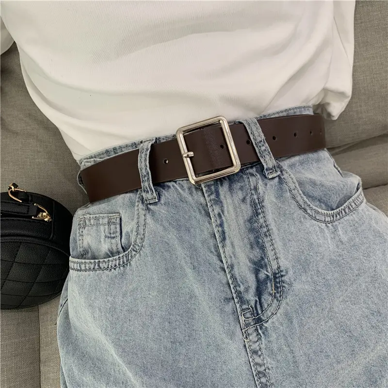 Korean Men's Square Buckle Belt for Students & Trendy Look