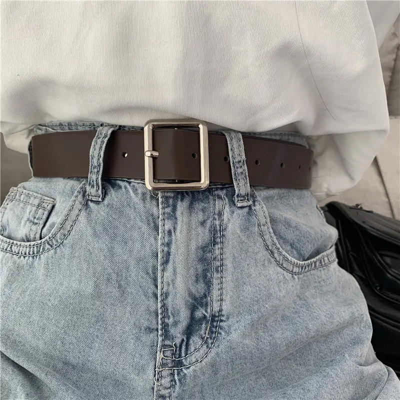 Korean Men's Square Buckle Belt for Students & Trendy Look