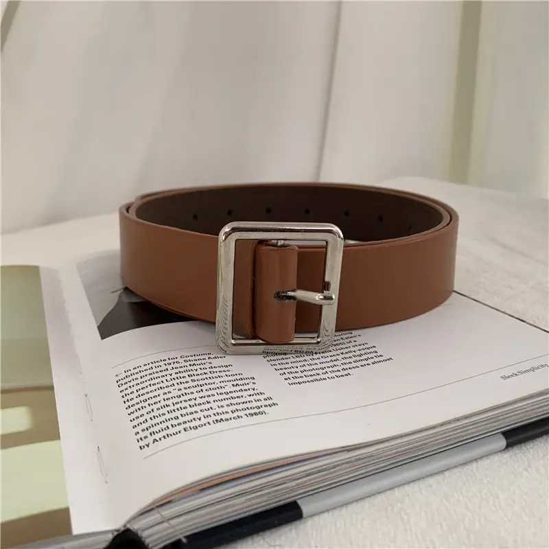 Korean Men's Square Buckle Belt for Students & Trendy Look