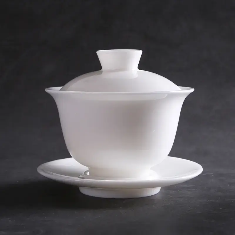 White Porcelain Tea Cup with Blue Line & Thin Feet — feature 4