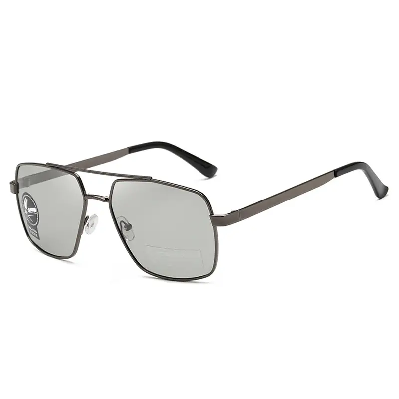 Men's Metal Square Sunglasses with Color-Change UV400 - Image 4