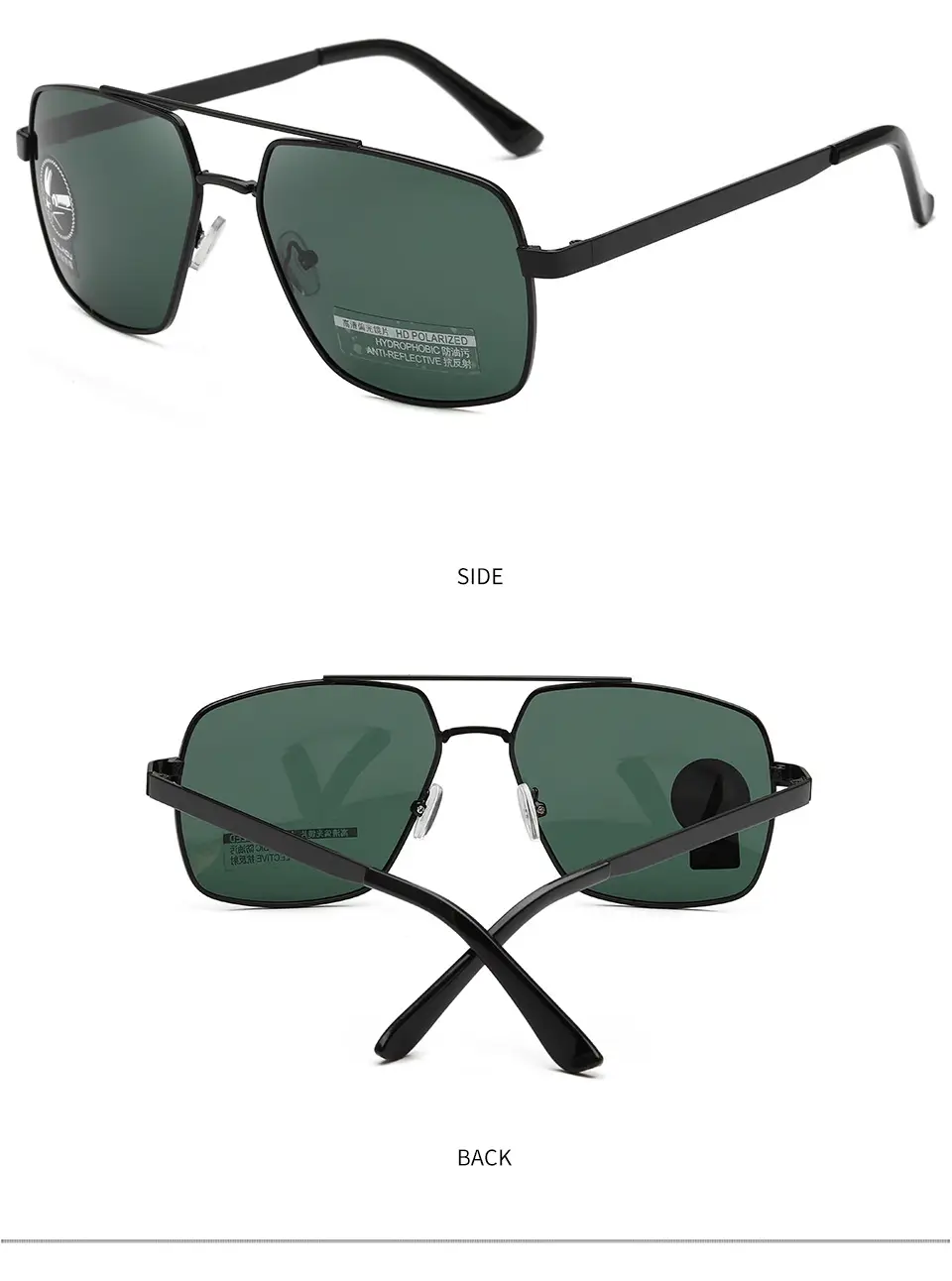 Men's Metal Square Sunglasses with Color-Change UV400 — feature 11