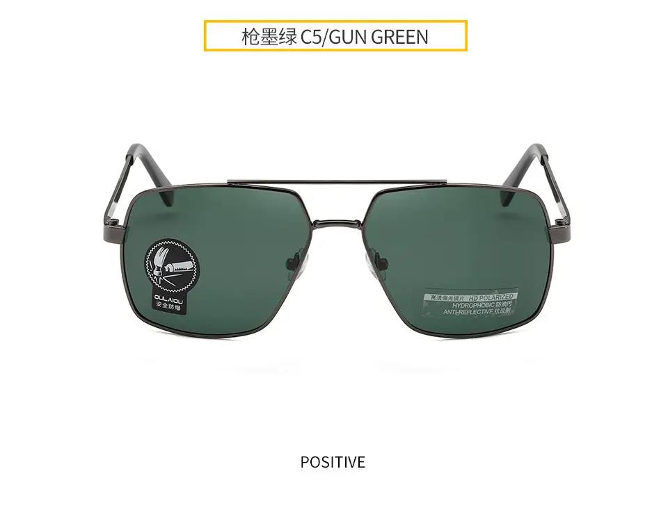 Men's Metal Square Sunglasses with Color-Change UV400 — feature 12