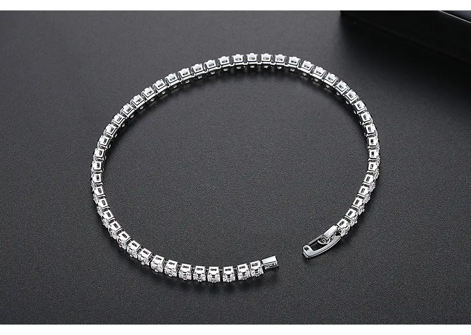 Jinse Single Row Zircon Bracelet Brass 3mm — feature 5
