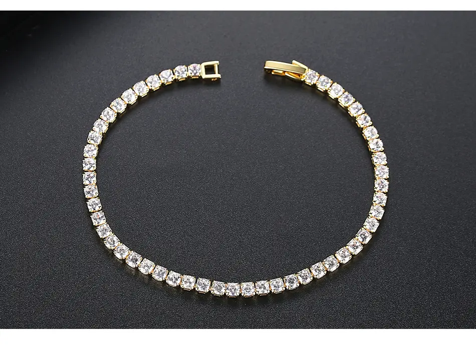 Jinse Single Row Zircon Bracelet Brass 3mm — feature 6