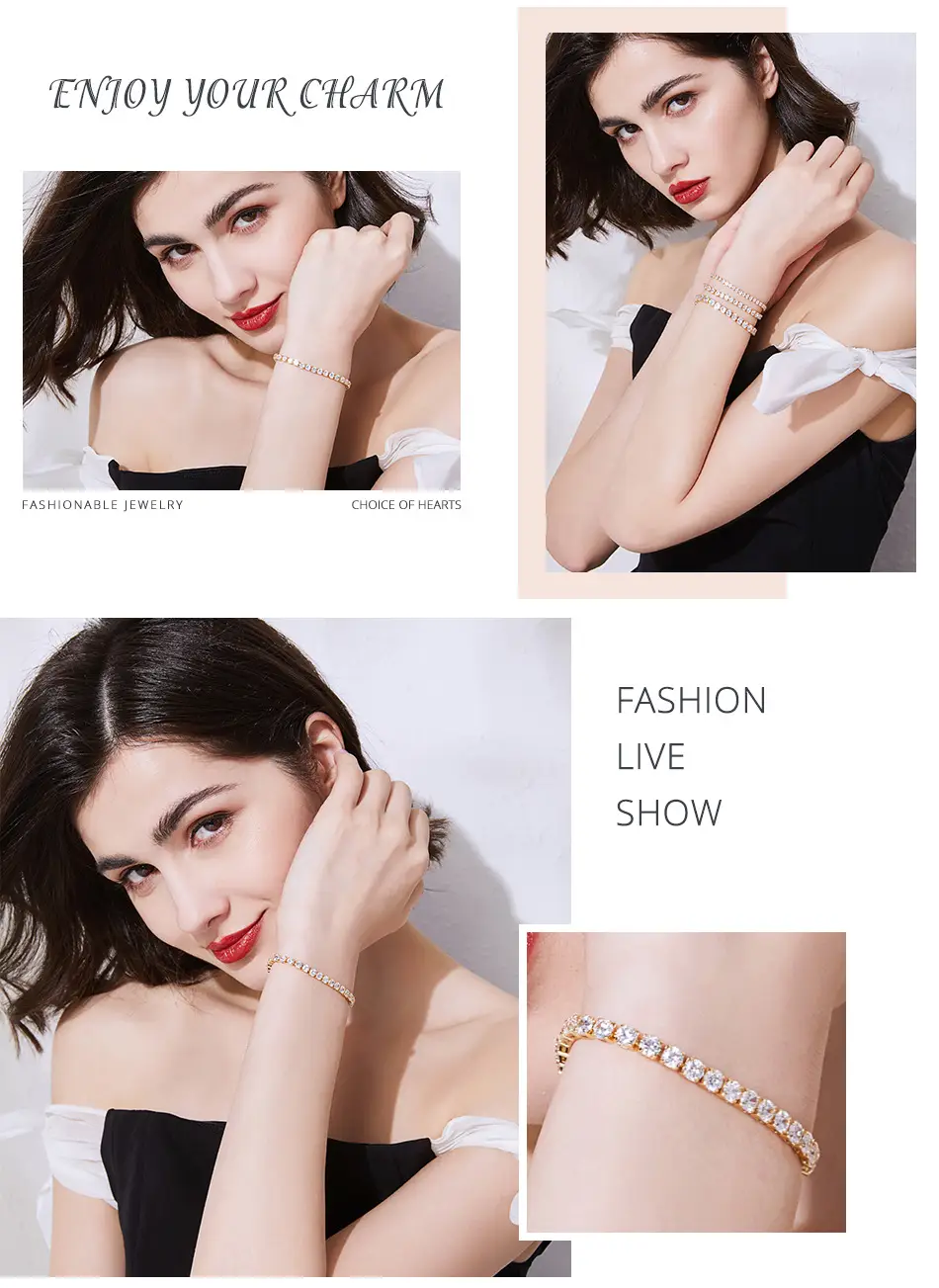 Jinse Single Row Zircon Bracelet Brass 3mm — feature 8