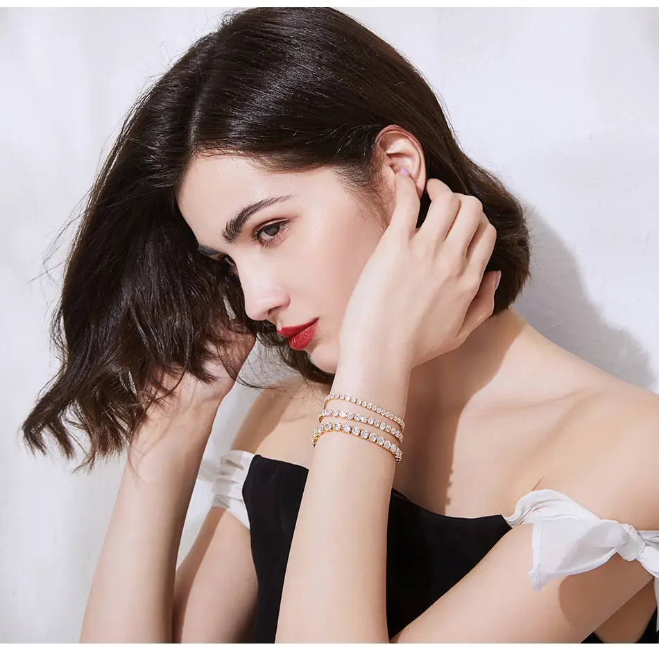 Jinse Single Row Zircon Bracelet Brass 3mm — feature 9